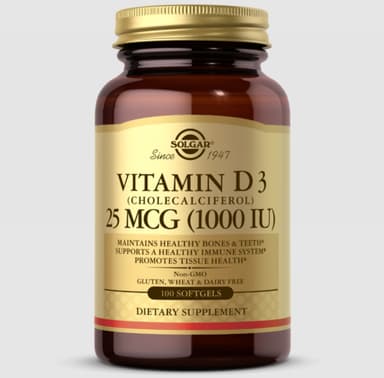 Solgar Vitamin D3 1000IU, 100's