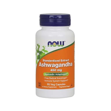 Now Ashwagandha 450mg, 90 Veg Capsules.